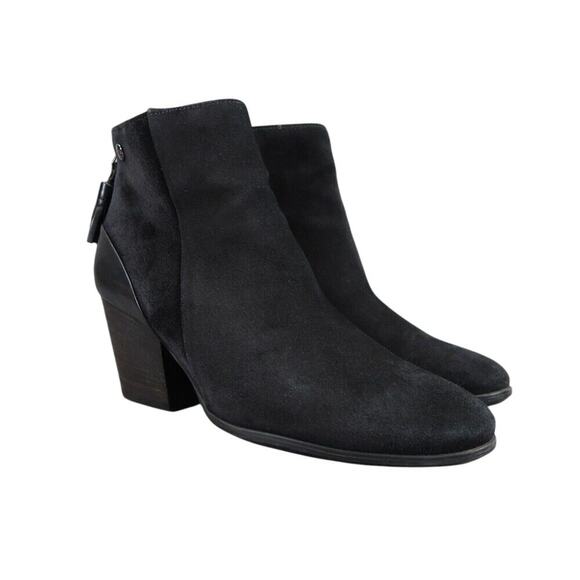 Paul Green Shoes Womens 7.5 Bootie Jada Tassel Black Leather Water Resistant Zip